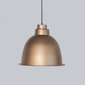 Pendente Indústria Vertical Sino Metal Bronze 38x45cm Golden Art 1x Lâmpada E27 Bivolt T4628 Cozinhas e Balcões