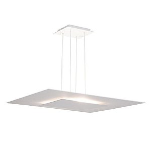 Pendente Decorativo Quadrado Alumínio Branco Ø50cm Golden Art Soquete G9 Halopin Bivolt T5025 Balcões e Mesas