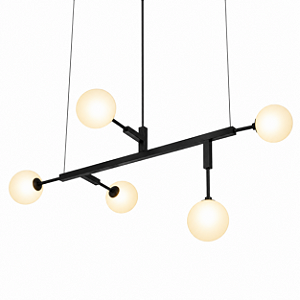 Lustre Golden Art Cinque G Black com Cúpula de Vidro