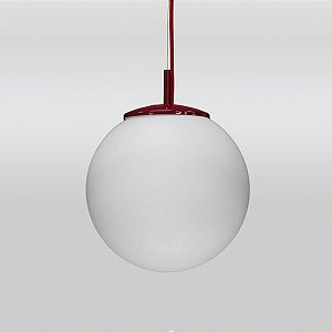 Pendente Vertical Bola Opalina Vidro Leitoso Cabo Regulável Ø30cm Golden Art E-27 T755-30 Entradas e Salas