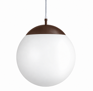 (Pintura) Pendente Golden Art E-27 T755-42 Cúpula Bola Opalina Vidro Leitoso Ø42cm Salas e Hall