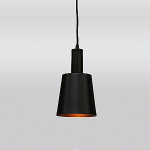 Pendente Alumínio Preto Cônico Cabo Regulável Tom Dixon 15x16 Brida Golden Art E-27 T760 Cozinhas e Salas