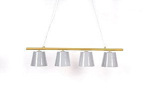 Lustre DIDI Golden Art T903-H4 Haste Moderna Horizontal Barra de 110cm 4 Cúpulas Metal 4xE27 21cm