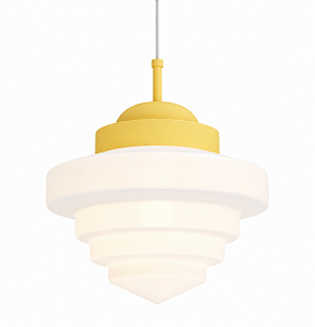 (Pintura) Pendente Escada Ø30cm Golden Art T933-30PI Cúpula Vidro Leitoso E-27 Quartos e Salas