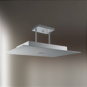 Plafon Retangular Alumínio Fosco Slim 50x35cm Golden Art E-27 T114 Salas e Escritórios