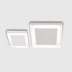 Plafon Sobrepor Quadrado Alumínio Fosco Branco 50x50 Sanca Golden Art G9 T117-50 Quartos e Cozinhas