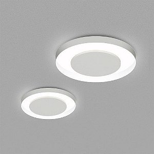 Plafon Sobrepor Redondo Alumínio Fosco Branco Usual Ø50 Sanca Golden Art G9 T118-50 Salas e Quartos