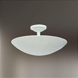 Plafon Sobrepor Oval Branco Alumínio Ø35 Golden Art E-27 T289-35 Salas e Cozinhas