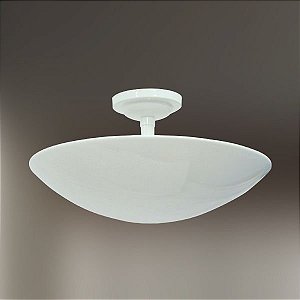 Plafon Oval Curvo Alumínio Fosco Branco Ø40 Golden Art E-27 T289-40 Lavabos e Corredores