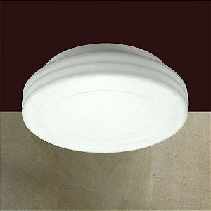 Plafon Redondo Branco Vidro Opalino Sobrepor Espiral Ø31 Balih Golden Art E-27 T930 Quartos e Salas