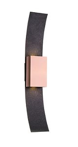 Arandela Chapa Metal Curvo Vertical Metal Preto 77x13cm Old Artisan 2x GU10 Dicróica Bivolt AR-5110 Salas e Hall