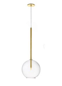 Pendente Bolha Vidro Vertical Alumínio Dourado 80x25cm Old Artisan 1x G9 Halopin Bivolt PD-5222 Mesas e Entradas