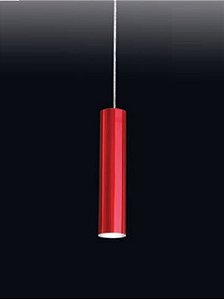Pendente Tubo Redondo Vertical Metal Vermelho 30x6,4cm Old Artisan 1x GU10 Dicróica Bivolt PD-5003A Balcões e Mesas