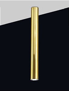 Plafon Tubo Redondo Vertical Metal Dourado 59x6,4cm Old Artisan 1x GU10 Dicróica Bivolt EMB-5002A Balcões e Mesas