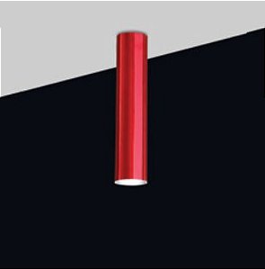 Plafon Tubo Redondo Vertical Alumínio Vermelho 30x7,6cm Old Artisan 1x PAR20 Bivolt EMB-5001 Balcões e Mesas