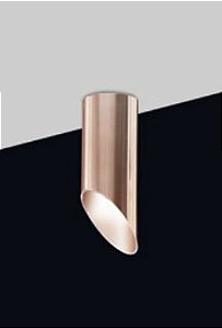 Plafon Tubo Vertical Cobre Escovado Metal 20x7,6cm Old Artisan 1x PAR20 Bivolt EMB-4993 Balcões e Entradas