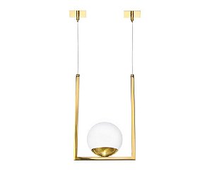 Plafon Old Artisan PD5297 Curva Retangular Moderno Esfera Bola De Vidro Dourado Cores (1 - G9) C-120XL-195XA-320