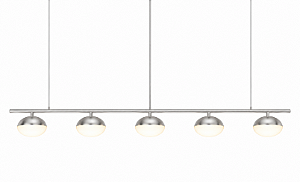 (Pintura) Lustre Avelã LED 5 Foco Moderno Alumínio Branco 120cm Golden Art 5x LED 3 Watts T1800-5 Mesas e Balcões