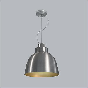 Pendente Tron Vertical Conico Metal Cromado 37x40cm Usina Design 1x Lâmpada E27 Bivolt 16045-40 Balcões e Mesas