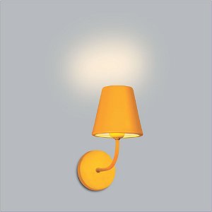 Arandela Aquarela Cura Cupula Conica Metal Laranja 28x13cm Usina Design 1x E27 Bivolt 16208-13 Salas e Quartos