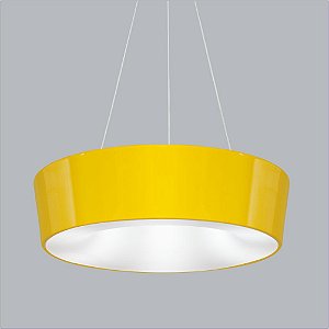 Pendente Vulcano Med Redondo Alumínio Amarelo 15x45cm Usina Design 4x E27 Bivolt 16216-45 Mesas e Corredores