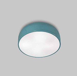 Plafon Titan GD Sobrepor Redondo Difusor Metal Azul 11x60cm Usina Design 8x E27 Bivolt 16225-60 Salas e Escritórios