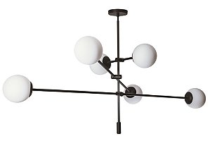 PENDENTE BLOSS Usina Design 16448/6 GLOBO FECHADOØ14cm (Haste 67cm) x Ø128X67X1m x 6 - E27-G45