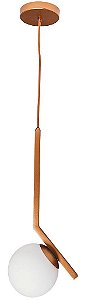 PENDENTE ANGULAR 16456/1 Usina Design Moderno com GLOBO Vidro Ø200mm 27x59x1m 1 - E27 / G45
