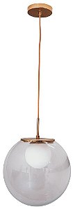 PENDENTE PRINCE  16475/1 Usina Design GLOBO Vidro Interiço Vintage 12cm FOSCO x Ø30X1m x 1 - G9