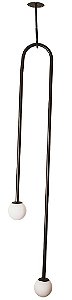 PENDENTE PÊNDULO GLOBO Ø12 FOSCO 16496/134 Usina Design Moderno Tubular  26x1,34x1m 2- G9