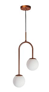 PENDENTE PÊNDULO GLOBO Ø12 FOSCO 16496/42 Usina Design Moderno Tubular  25x42,5x1m  2- G9