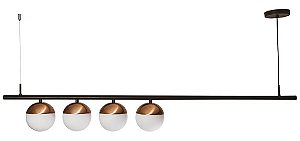 PENDENTE SNOOKER 16570/4 Usina Design Haste Com 4 GLOBOS DE VIDRO Ø140cm x 14 x 1,4m x 24,5 x 1m Cabo x 04 - E27 G45