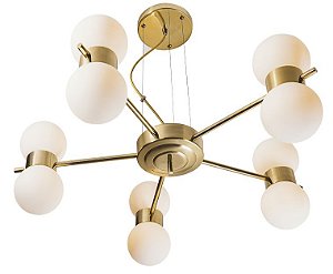 PENDENTE ORFEU 16615/10 Usina Design Moderno Haste Globo Vidro Suspenso Ø82x26x 1m cabo 10 - G9