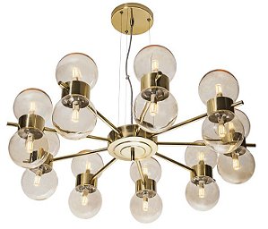 PENDENTE ORFEU 16615/18 Design Moderno Haste Globo Vidro Suspenso Ø82x26x 1m cabo 18 - G9