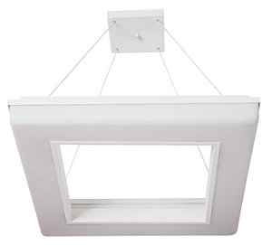 Pendente VIVAZ 19022/34 LED4 Usina design LED 4000k  Difusor Acrilico Vazado Quadrado Ilum. Direta Indireta x 340x340x1000 x LED24,4W 4000K/BIVOLT