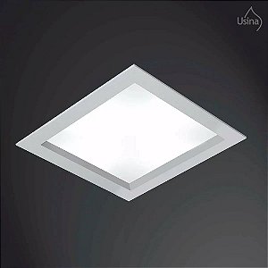 Plafon Embutido Quadrado Acrílico Bivolt 20x20 Magnum Usina Design E-27 3600/20 Quartos e Salas