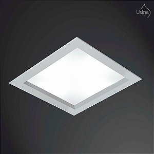 Plafon Embutido Quadrado Acrílico Bivolt 38x38 Magnum Usina Design E-27 3600/38 Quartos e Salas