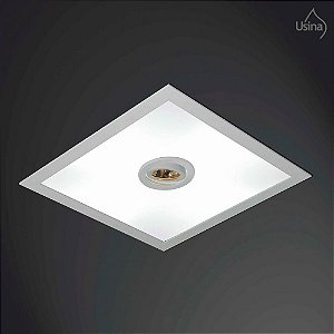 Plafon Embutido Quadrado Acrílico Bivolt 38x38 Ruler Usina Design E-27 3701/38 Banheiros e Quartos