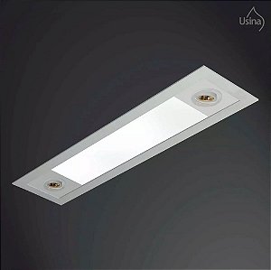 Plafon Embutido Retangular Alumínio Bivolt 20x1,5m Ruler Usina Design T8 AR 70 3721/150F Cozinhas e Quartos