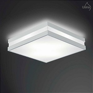 Plafon Sobrepor Acrílico Leitoso 33x33 Usina Design Modular E-27 3800/32 Quartos e Varandas