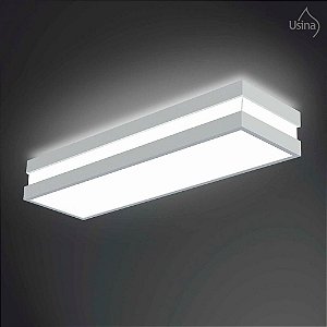 Plafon Sobrepor Acrílico Retangular 20x70 Usina Design Modular E-27 3820/70 Comércios e Salas