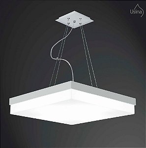 Pendente Acrílico Leitoso Cabo Regulável 47x47 Flutua Usina Design E-27 3901/46 Quartos e Salas