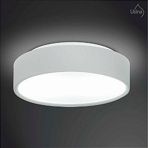 Plafon Sobrepor Acrílico Redondo Branco Ø42 Usina Design Clear E-27 4050/42 Quartos e Corredores