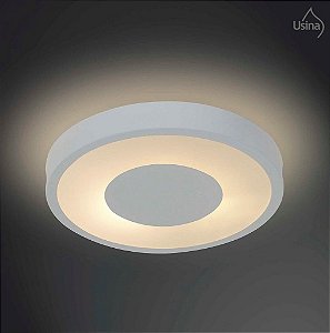 Plafon Sobrepor Redondo Leitoso Acrílico Ø42 Usina Design Donna E-57 4090/42 Sancas e Corredores