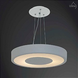 Pendente Acrílico Leitoso Redondo Regulável Central Ø60 Donna Usina Design E-27 4091/60 Quartos e Salas