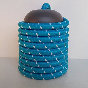 Cabo Eletrico PP Tecido Azul / Branco  para Luminárias Decorativo p/ Aumentar Tamanho  2x 0,50mm 300v (10 metros)