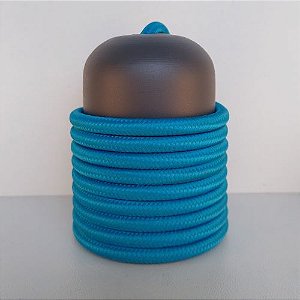 Cabo Eletrico PP Tecido Azul Claro Turquesa  para Luminárias Decorativo p/ Aumentar Tamanho  2x 0,13mm 300v (ROLO 100 metros)