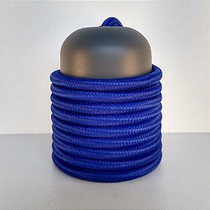 Cabo Eletrico PP Tecido Azul Escuro Royal  para Luminárias Decorativo p/ Aumentar Tamanho  2x 0,13mm 300v (ROLO 100 metros)