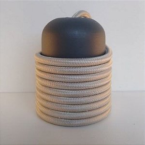 Cabo Eletrico PP Tecido Bege  para Luminárias Decorativo p/ Aumentar Tamanho  2x 0,13mm 300v (ROLO 100 metros)