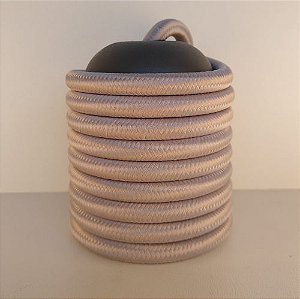 Cabo Eletrico PP Tecido Cinza Claro  para Luminárias Decorativo p/ Aumentar Tamanho  2x 0,50mm 300v (10 metros)